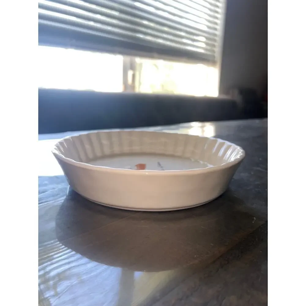Rae‎ Dunn Little Slice of Heaven Pumpkin Pie Dish Ceramic Fluted Pan Magenta